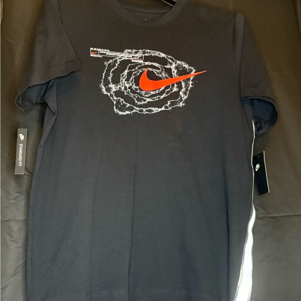 Nike Graphic T-Shirt (Black/Red Swoosh Galaxy Design) – New With Tags